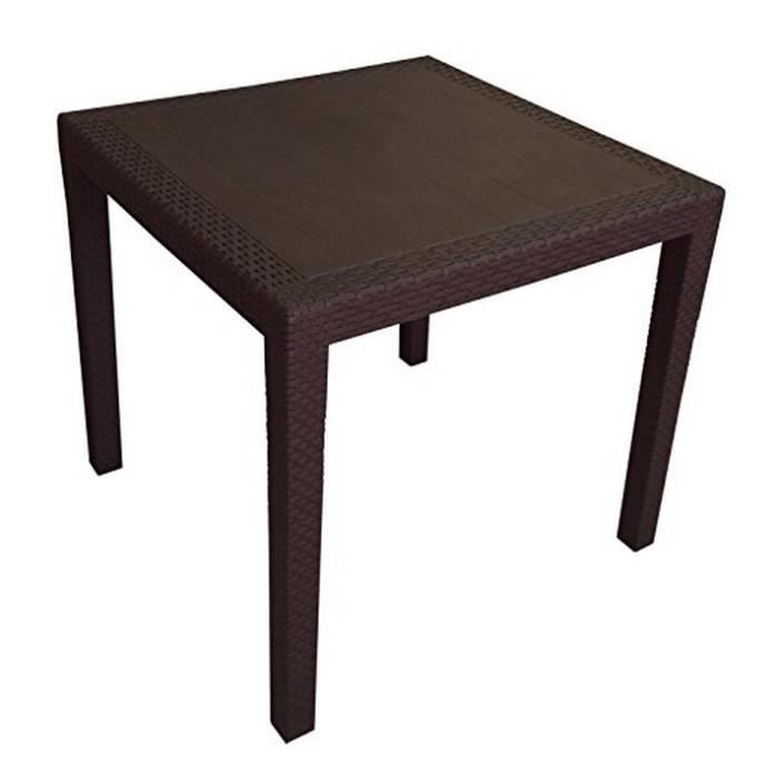 052017 table rectangulaire 79x79x72cm marron ipae progarden cdiscount jardin
