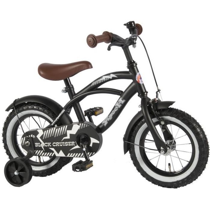 Vélo Enfant Garçon 12 Pouce avec Roues de Stabilisation et Frein à Rétropédalage - Yipeeh - Noir