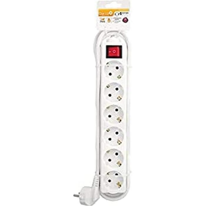 Multiprise 6 Prises avec Interrupteur Ewent EW3925 Schuko Noir