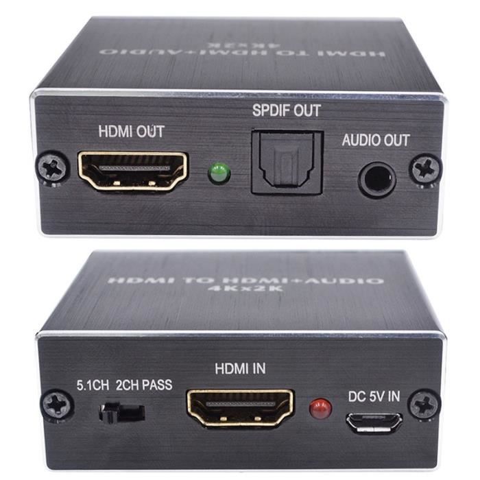 Extracteur Audio stéréo compatible HDMI, convertisseur optique TOSLINK SPDIF + adaptateur séparateur Audio 3