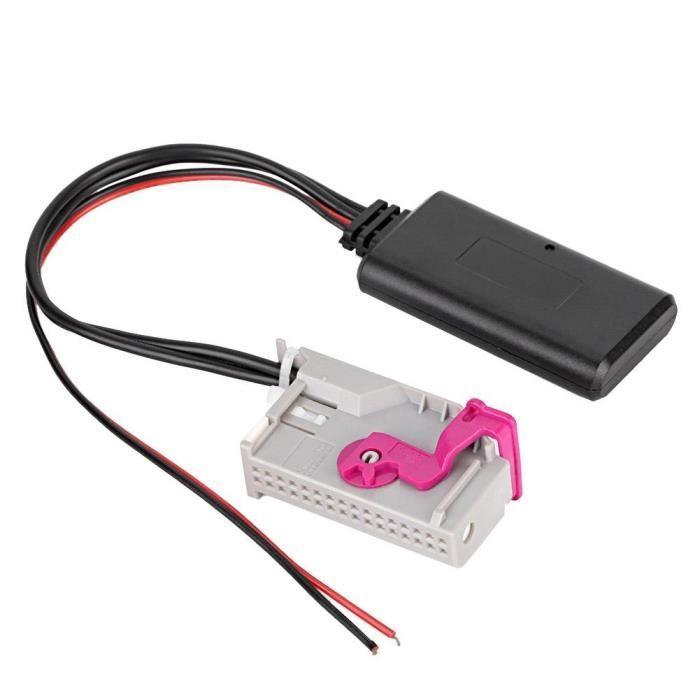 Drfeify adapté pour Audi Adaptateur de câble 32 broches Kit Bluetooth de voiture Aux pour Audi A3 A4 A6 A8 TT R8 RNS-E