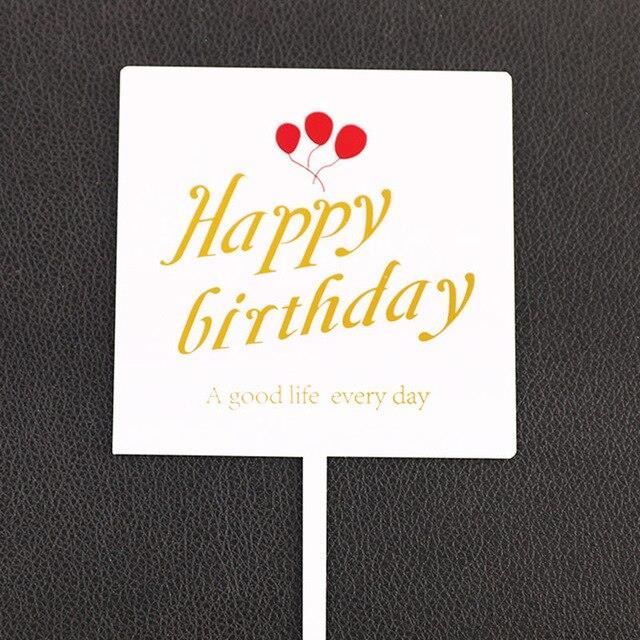 Decoration De Fete Decoration De Gateau En Acrylique Lettres En Or Happy Birthday Rouge Transparente Cercles Type 11 Cdiscount Maison
