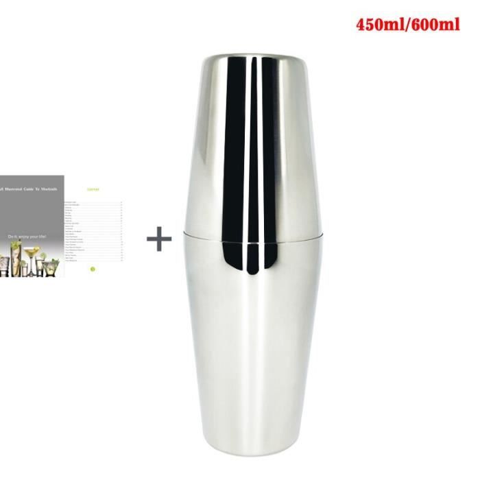 Kit 12 1 Pièces De Barman Avec Base En Bois Et Guide Pour Cocktail En Acier