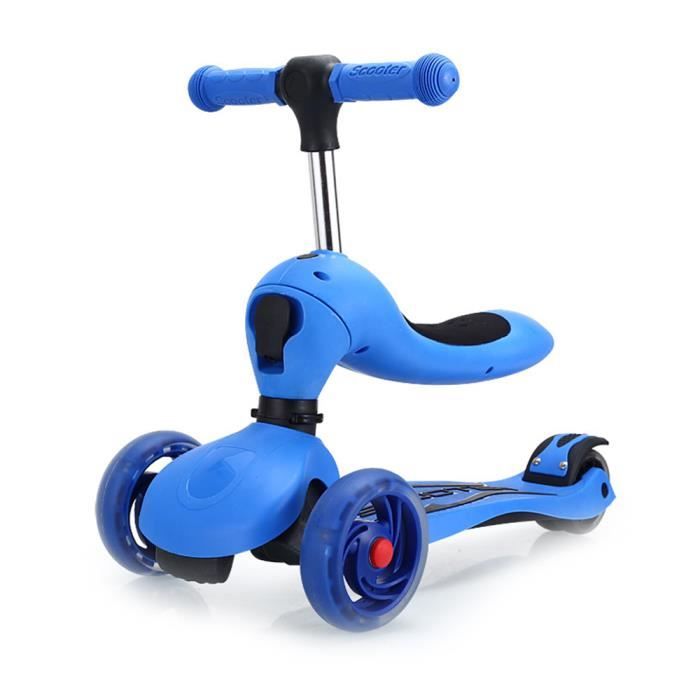 Scooter Pour Enfants Avec Quatre Roues Assis 1 2 6 8 Ans Deux En Un Scooter Bebe Scooter Scooter Pliable Scooter Colore Bleu Achat Vente Scooter Pour Enfants Avec Cdiscount