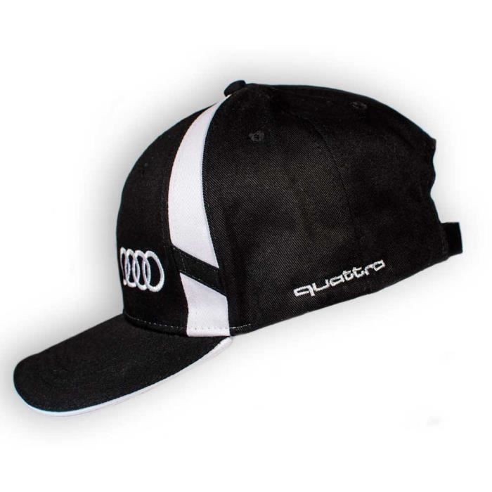 Audi Sport Casquette De Baseball Noire - Logo Emblématique, Taille Réglable 55-59 Cm