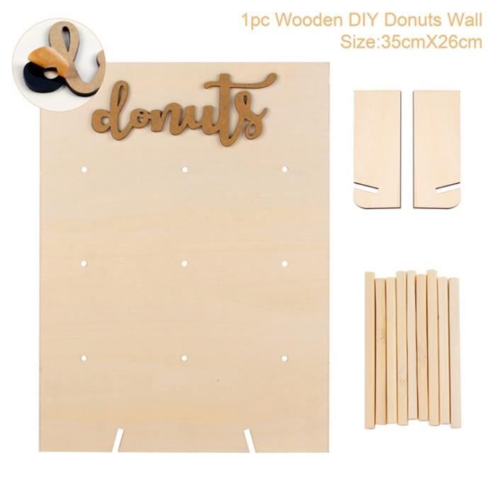 Lot De 2 Présentoirs à Donuts Mural En Bois – 9 Trous, 30x40 Cm, Pour Fêtes Et Cafés