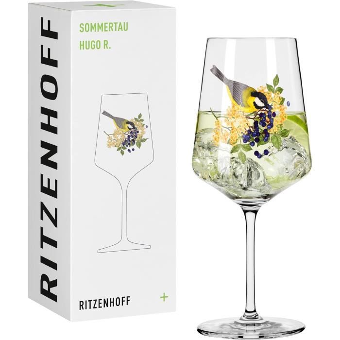 Ritzenhoff Verre à Hugo 500 Ml - Verre à Apéritif Rosée D'Été Avec Mésange Multicolore - Made In Germany