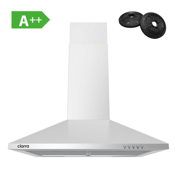 Ciarra CBCB6736H-OW Hott Incliné 650m³/h Class A++ Clairag LD Noir Au Millur Prix