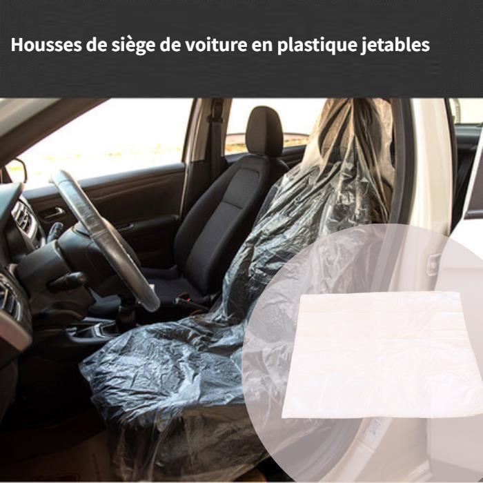 100pcs housses de siège de voiture en plastique jetables