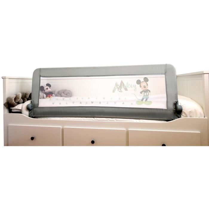 Barriere De Lit Mickey Geo Gris Empeche La Chute De L Enfant Facile A Installer Compact Rabattable Cdiscount Puericulture Eveil Bebe