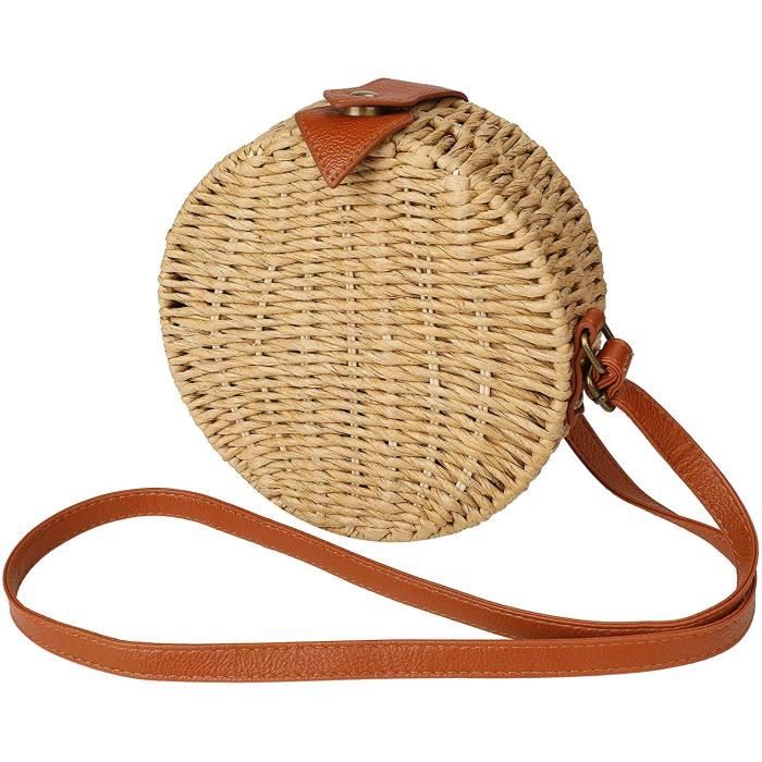 Sac plage paille rond online