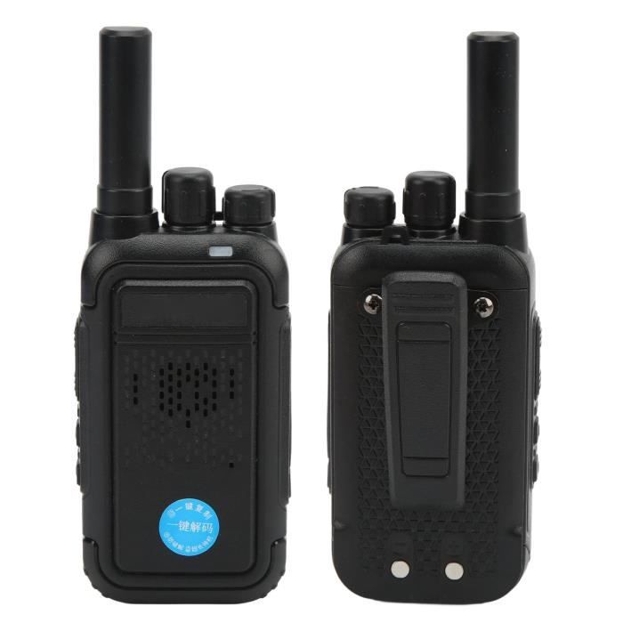 Talkie-Walkie MOONMINI UHF 400-470MHz Rechargeable - Noir, Modèle TW-5677, Portée 5km