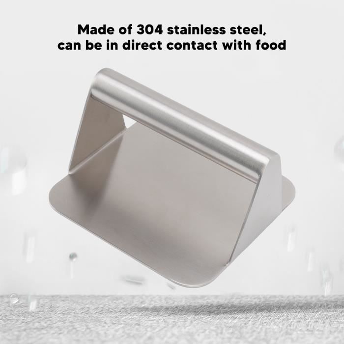 Presse à Hamburger En Acier Inoxydable 304 – Diamètre 14,7 Cm – Accessoire Barbecue Pour Burgers, Steaks Hachés, Viandes – Facile à Nettoyer, Poignée Isolante - 14
