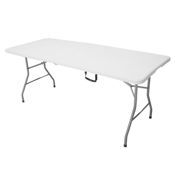 Table de Jardin Pliable en PE-HD Table Buffet n Fêtes Camping Table - 180 x 70 x 74 cm