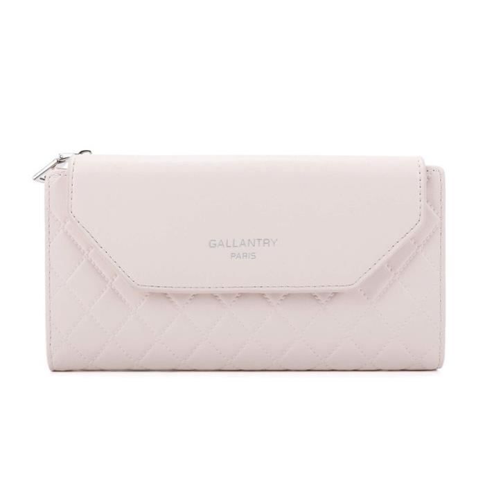 Gallantry - Portefeuille Femme Longue Tri-pli Pu Cuir Matelassé - Beige Gallantry - Portefeuille Femme Longue Tri-pli Pu Cuir Matelassé - Beige