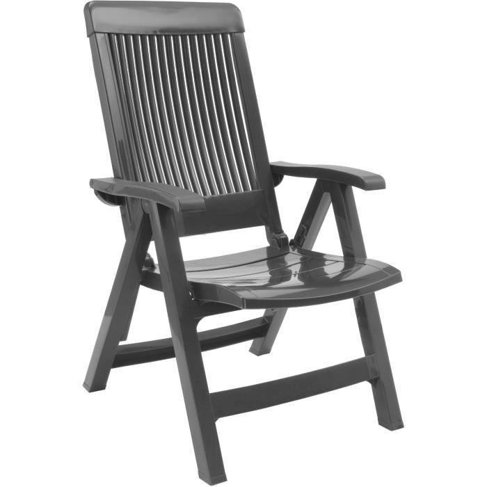 Grosfillex Fauteuil Dossier Reglable Fidji 3 Anthracite Achat Vente Fauteuil Jardin Fauteuil Fidji 3 Anthracite Cdiscount