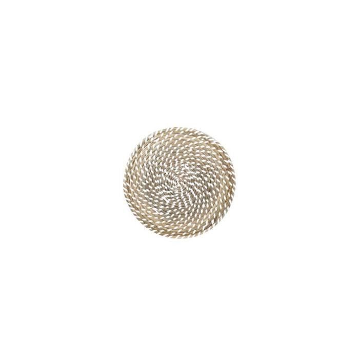 DESSOUS DE PLAT CARRE EN OSIER ET INOX 18 CM