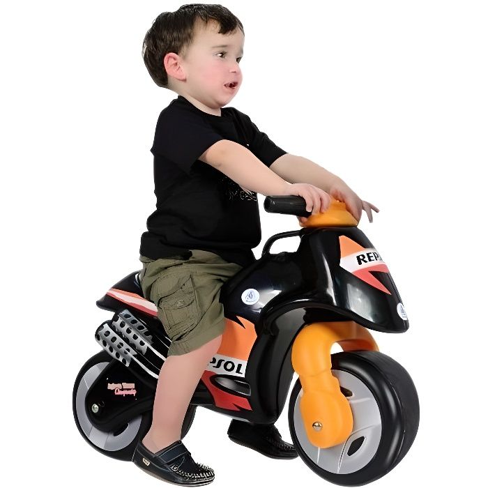 Porteur Moto Neox INJUSA - Repsol - Pour Bébé de 18 Mois - Noir et Orange - 2 Roues