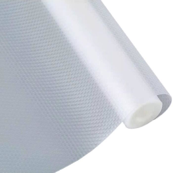 tapis fond de tiroir antiderapant non-adhésif eva transparent tapis plastique protection pour frigo cuisine - blanc - 45x500cm
