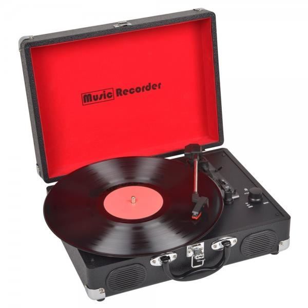 Hertzmann 36 1d 011 Platine Tourne Disque Enregistreur Convertisseur Vinyle Mp3 Music Recorder Noir Et Rouge H18 X 32 5 X 42 Cm Platine Vinyle Avis Et Prix Pas Cher Cdiscount