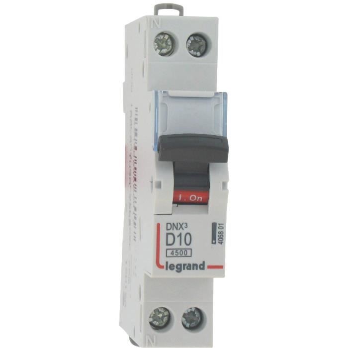 Disjoncteur DNX³ 4500 6kA borne à vis 1 module 1P+N 230V 20A - LEGRAND -  406775