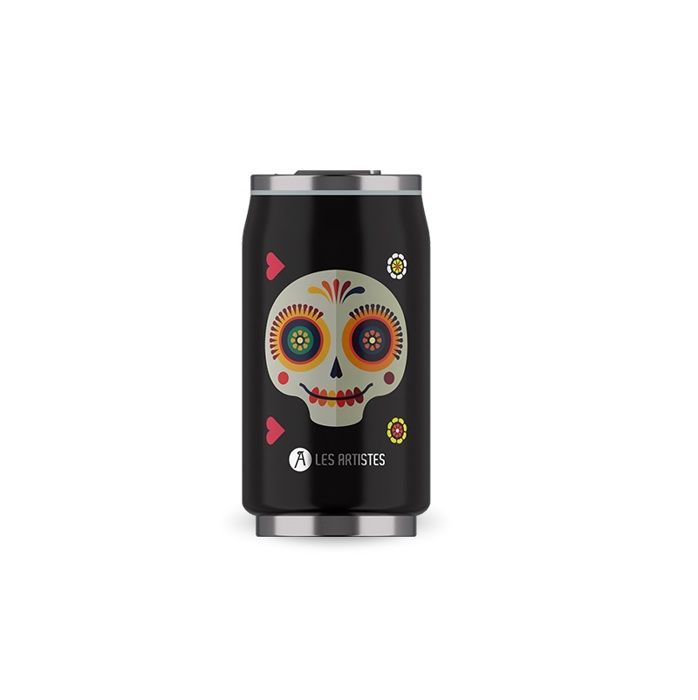 Canette isotherme - LES ARTISTES PARIS - Pull CanIt - 280 ml - Sugar Skull - Double paroi inox (5h chaud/10h froid) Canette isotherme - LES ARTISTES PARIS - Pull CanIt - 280 ml - Sugar Skull - Double paroi inox (5h chaud/10h froid)