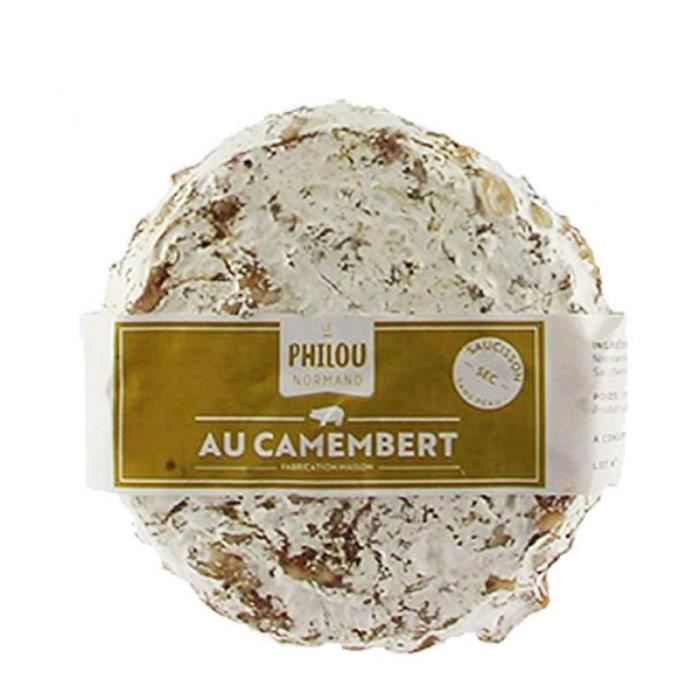 Saucisson sec sans peau au Camembert de 220g - Fabrication artisanale - Produits Normandie