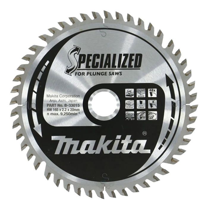 Lames carbure Specialized pour bois pour scies plongeantes MAKITA taille Ø 165 mm x 48 Dents