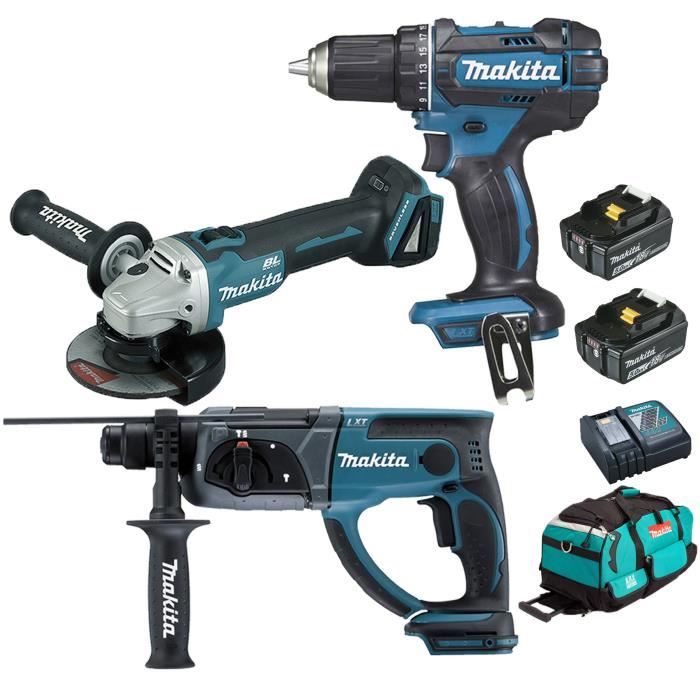 Pack Premium Makita 18v 5ah Perceuse 62nm Ddf482 Meuleuse 125mm Dga504 Perforateur 2j Dhr202 2 Batteries Sac Achat Vente Pack De Machines Outil Pack Premium Makita 18v 5ah Cdiscount