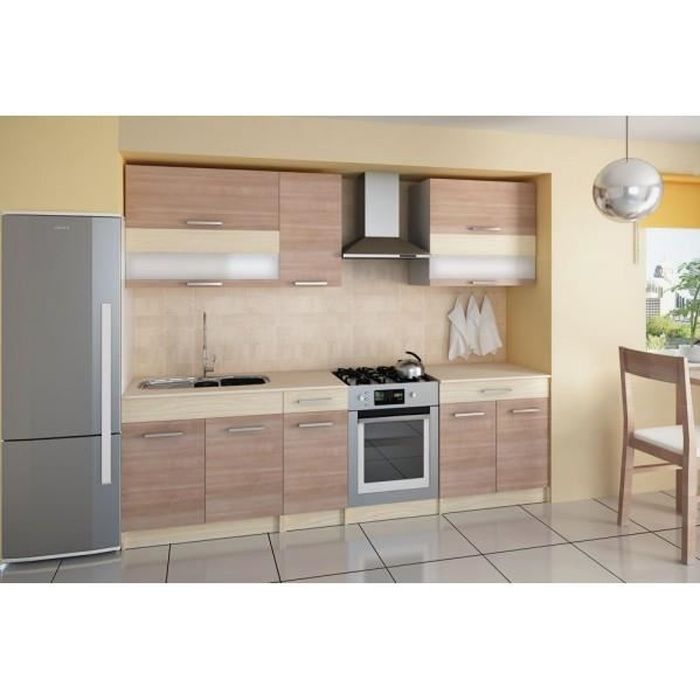cuisine complete 210 cm elise bois moderne cdiscount maison