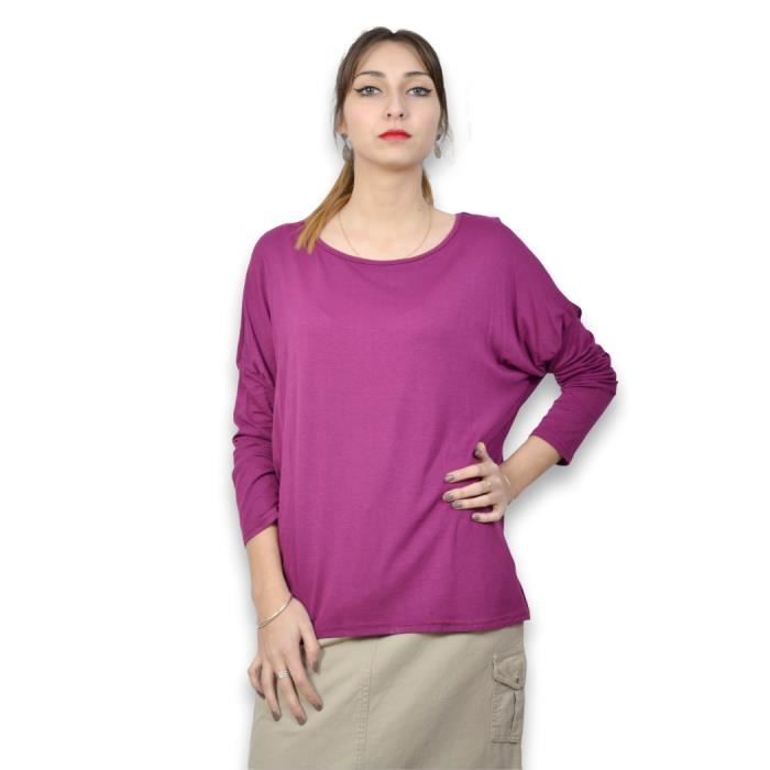 Tee shirt couleur shop prune femme