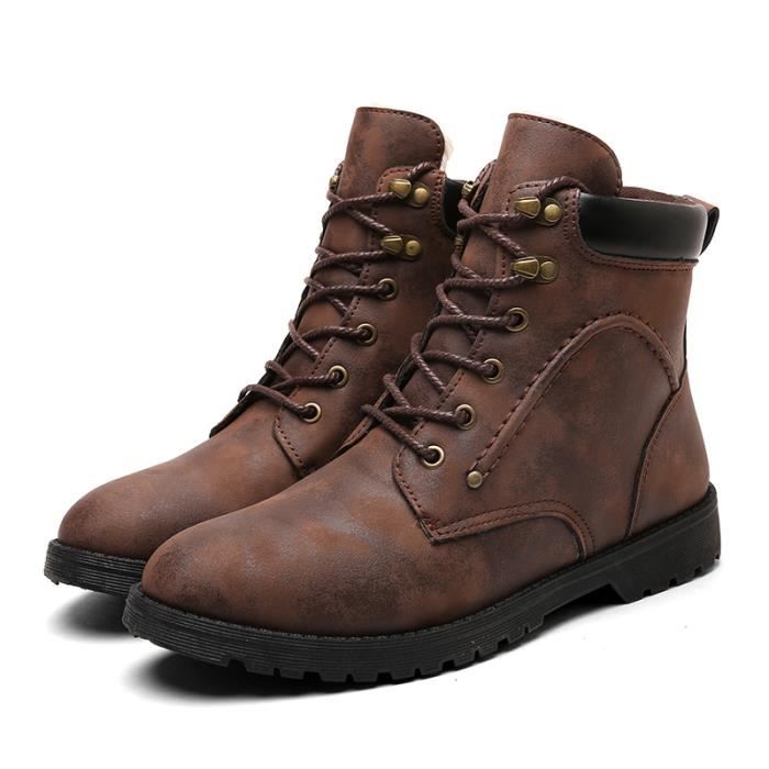 bottines à lacets homme marron