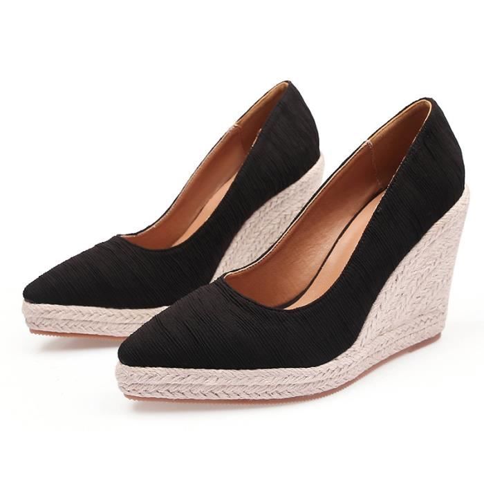 Escarpins Talons hauts Semelles paisses Bout pointu Corde