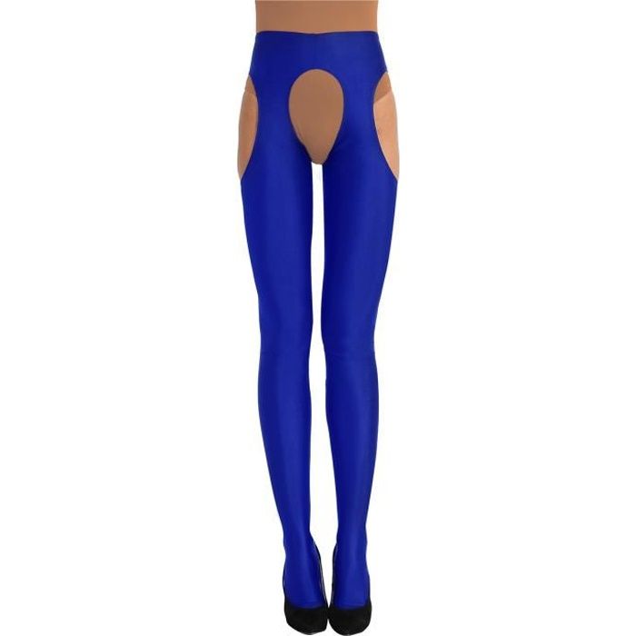 Femme Collant Sculptant Entrejambe Ouverte Legging de Danse Creusé Long Bas  pour Porte-Jarretelles Pantyhose Bodystocking Sexy S-XL Bleu - Cdiscount  Chaussures