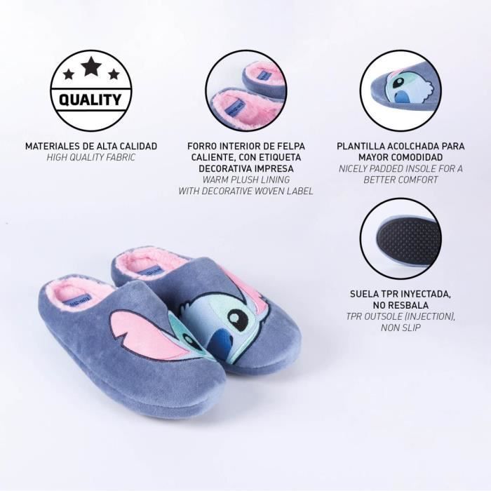 Pantoufle Stitch Disney Taille 36 37 Violet Adulte Extra