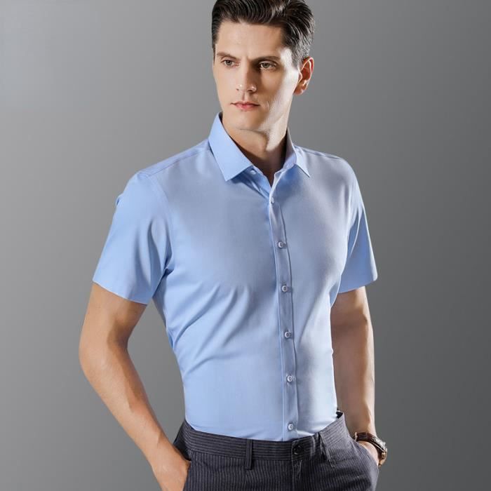 La chemise manches courtes bleue – Walk in Paris