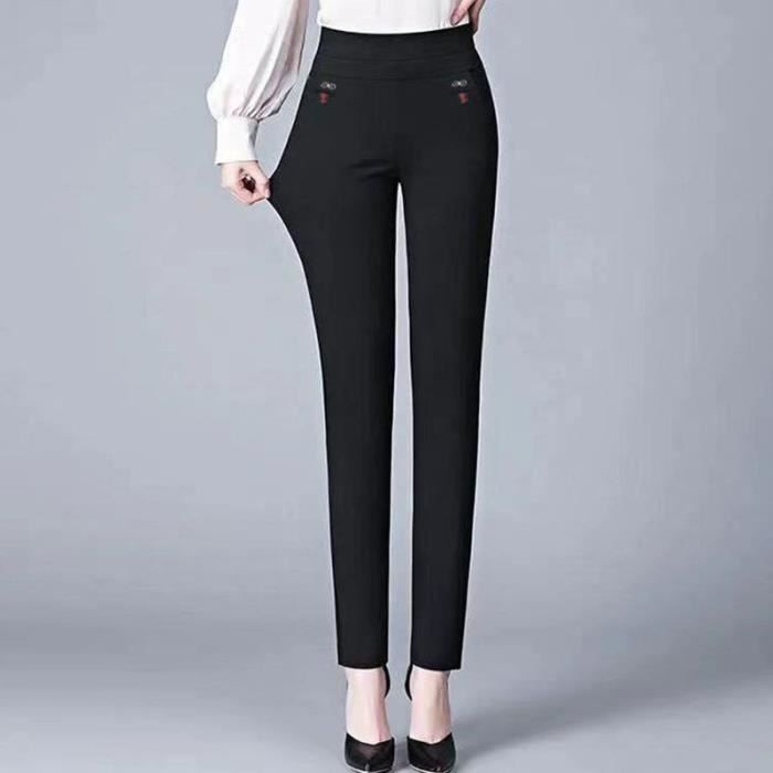 Pantalon femmes crayon taille haute lastique pour droit