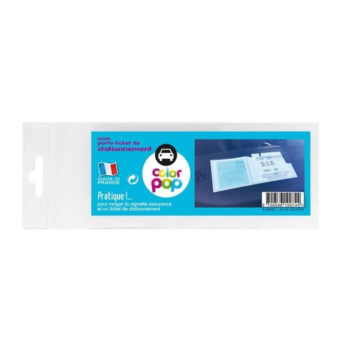 Support adhésif pour Carte Assurance Ticket stationnement Fabrication Française étui Porte Vignette 