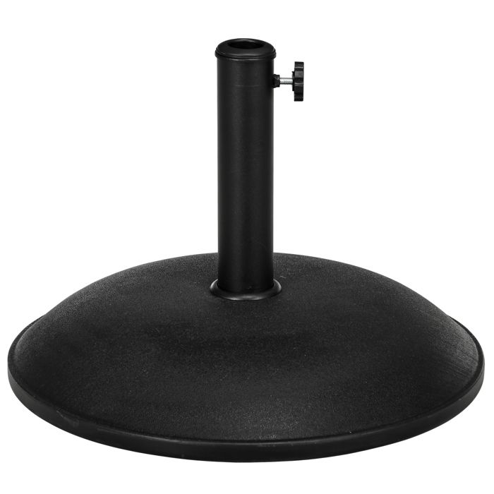 Outsunny Pied de Parasol Rond Base de lestage Parasol Ø 45 x 36H cm Poids Net 20 Kg Ciment PVC Gris Noir 