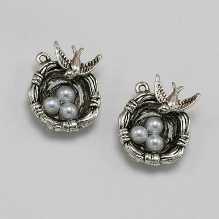 150 Breloques Colibri En Alliage - Style Antique Argenté, Pour Bijoux DIY, Trou 2.3mm