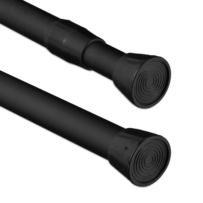 Barre Rideau Extensible Sans Percage 80-205cm Noir - Tringle Rideau Robuste Multi-usage