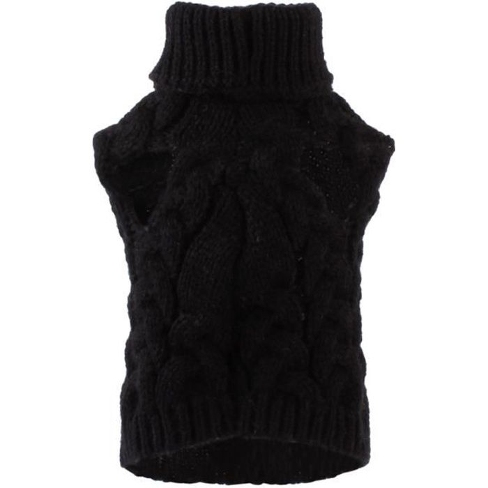 Meilleurs prix pour Pull pour chien SALUTUYA - Noir taille XL - Automne hiver fleurs de chanvre chaud vêtements pour animaux