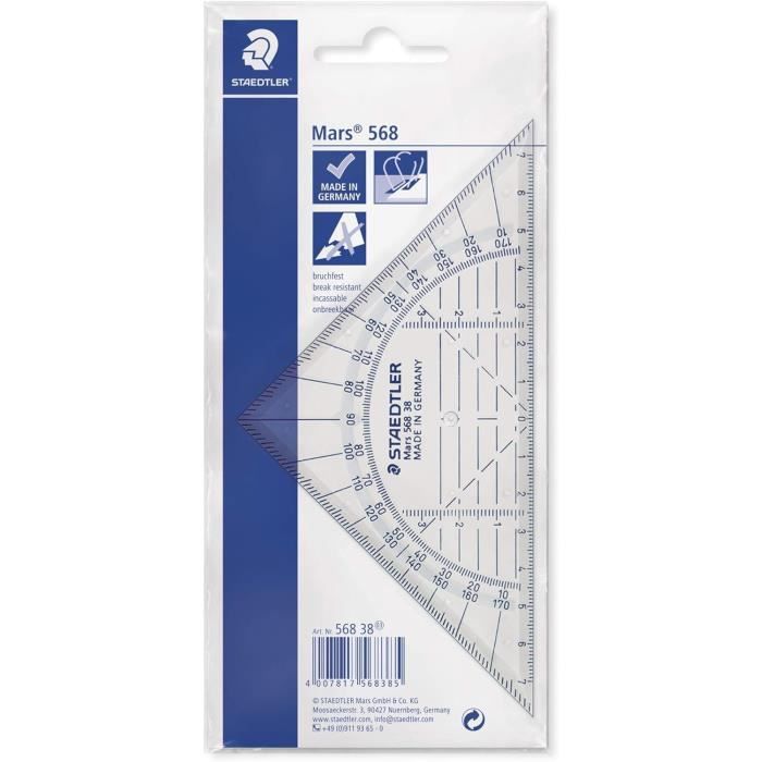 4 Pièces Équerre Géométrique, Équerre Géométrique,Triangles De Géométrie Transparent, Triangle Plastique Transparent À Dessiner,equerre Ecole,rapporteur