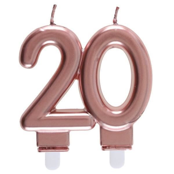 Ref 6932 Decoration Gateau Anniversaire Avec Bougie Ans Rose Gold Metallique X1 Cdiscount Maison