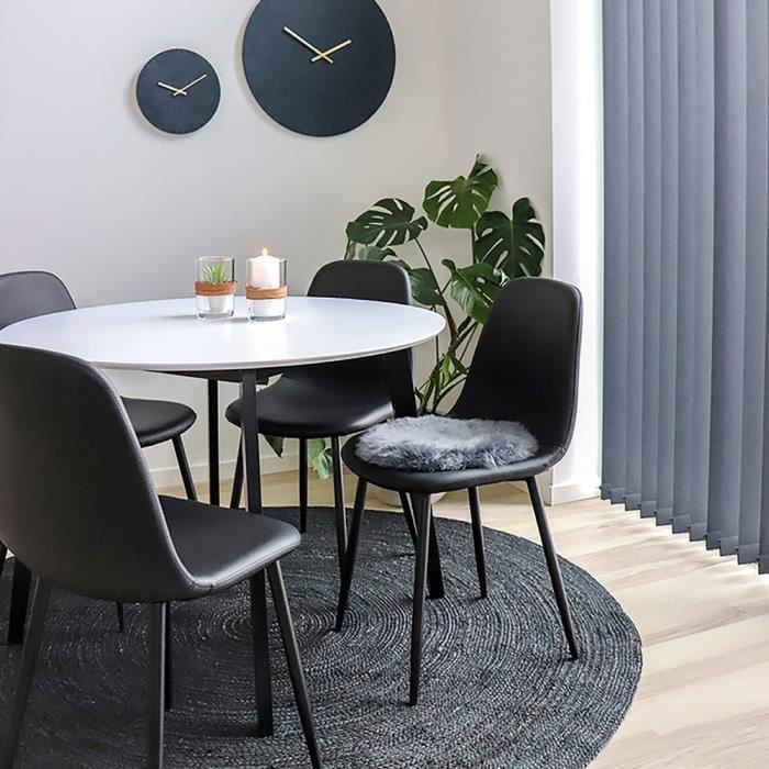 Chaise salle à manger - SELSEY - IGER - Similicuir noir - Lot de 2 - Style scandinave Chaise salle à manger - SELSEY - IGER - Similicuir noir - Lot de 2 - Style scandinave
