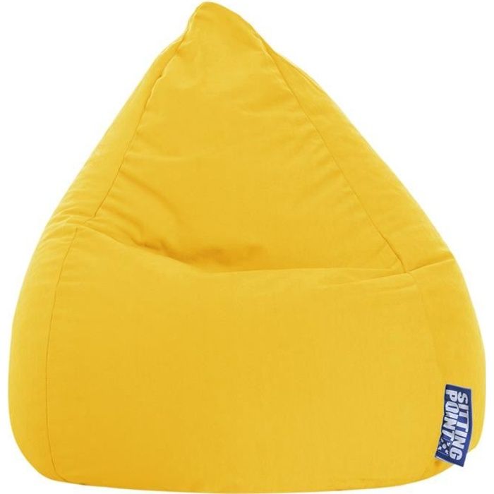 Pouf Easy L Jaune - SITTING POINT - Taille 1 - Polyester - Non déhoussable