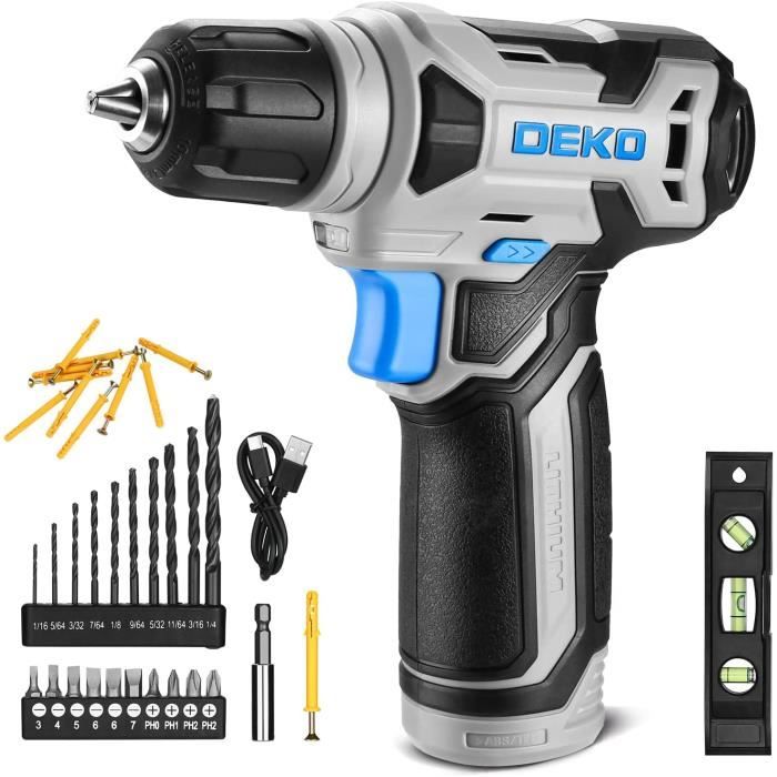 WORKPRO Kit Perceuse Visseuse Sans Fil 8V 2000mAh - Mandrin 10mm LED Pour DIY Maison