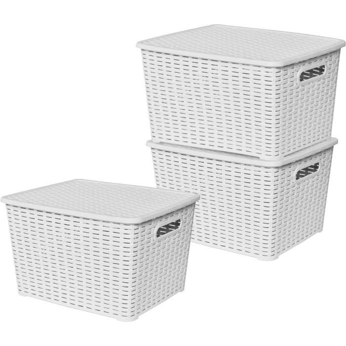 Winter Shore Lot De 4 Cubes De Rangement Avec Porte-Étiquettes - Boîtes Tissu Pliable 33x33x38 Cm