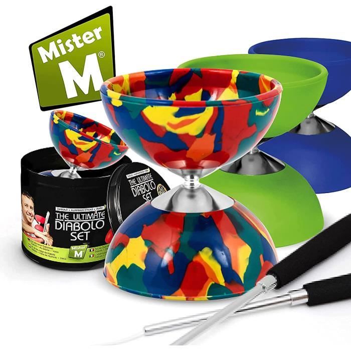 VINGVO Diabolo Triple Bearing Set Diabolo Triple Roulement Yoyo Chinois avec Bâtons Diablolo