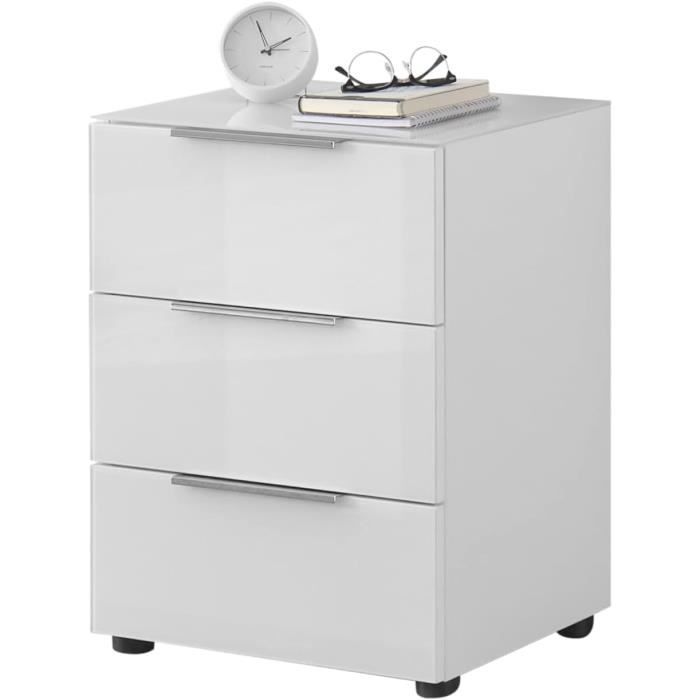 Stella Trading Comò SANTORIN Antracite Con Frontale In Vetro – 90x99x40 Cm, Legno Ingegnerizzato, 2 Ante E Ripiani Regolabili, Design Urbano Per Soggiorno E Camera Da Letto